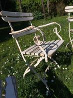 4 tuinstoelen vintage hout plooibaar, Ophalen, Gebruikt, Wit, Vintage