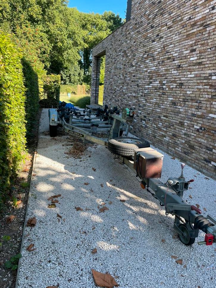 Riba boot trailer, Watersport en Boten, Boottrailers, Gebruikt, 1500 tot 3000 kg, 6 tot 9 meter, Dubbelassig (tandemas), Ophalen