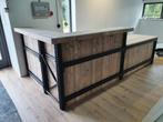 Industriele toog, toonbank van steigerhout en staal maatwerk, Huis en Inrichting, Ophalen, Nieuw