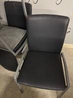 Chaises de cuisine en cuir artificiel - cadre métal., Maison & Meubles, Tissus, Enlèvement, Utilisé, Quatre
