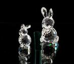 2 lièvres en cristal Swarovski pour bébé et maman, Figurine, Enlèvement ou Envoi