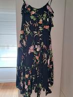Donkerblauw zomers kleedje met bloemmotief, Blauw, Ophalen of Verzenden, Zo goed als nieuw, Onder de knie
