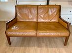 Vintage lederen 2-zit, Huis en Inrichting, Ophalen, Gebruikt, Vintage, Tweepersoons