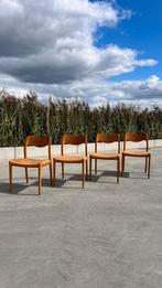 Set van 4 originele Niels O. Møller stoelen – Model 71, Huis en Inrichting, Ophalen, Gebruikt, Bruin, Hout