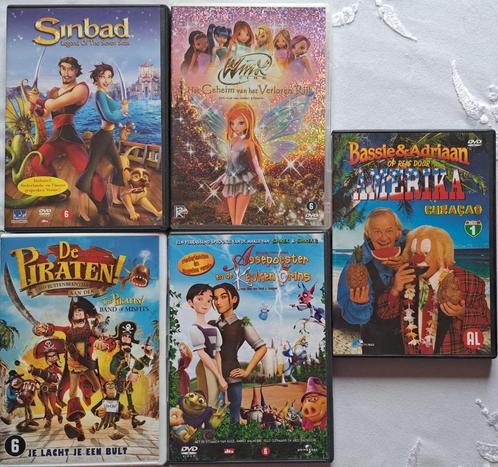 kinderfilms DVD 5 stuks, Cd's en Dvd's, Dvd's | Tekenfilms en Animatie, Zo goed als nieuw, Amerikaans, Tekenfilm, Alle leeftijden