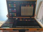 Prachtige houten tekenkoffer 88 delig, Ophalen, Nieuw, Potlood of Stift