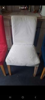 6 chaises Ikea + Housses rouges, oranges, bleues et blanches, Ophalen, Gebruikt