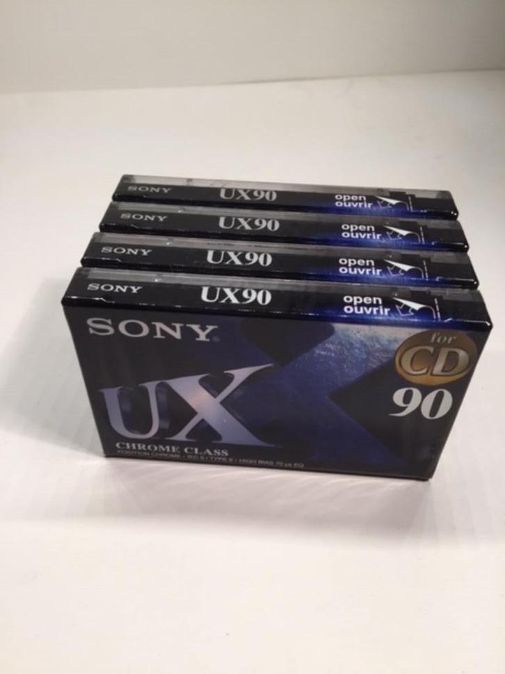 Nieuw In De Verpakking 4 x Sony UX-90 Chrome ( New Sealed ), Cd's en Dvd's, Cassettebandjes, Nieuw in verpakking, Onbespeeld, Overige genres
