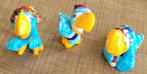 3 miniatuurfiguurtjes: Papegaaien (Kindersurprise '90), Gebruikt, Ophalen of Verzenden