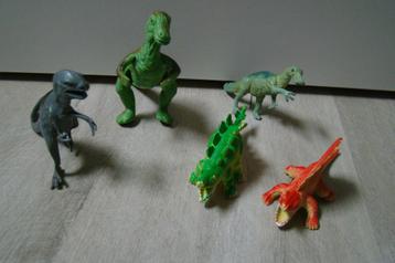 5 dino’s : T-Rex , stegosaurus , dimetrodon = dinosaurus set