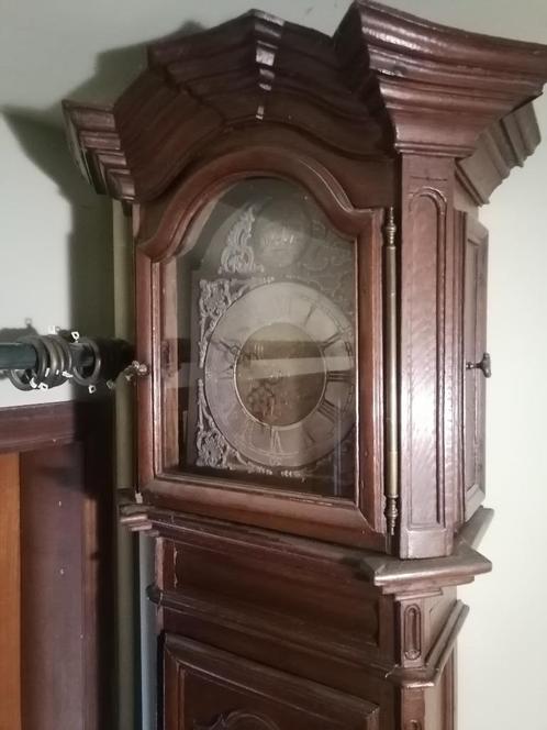 Horloge de parquet liégeoise, 18ème siècle, chêne, pendule, Antiek en Kunst, Antiek | Klokken, Ophalen