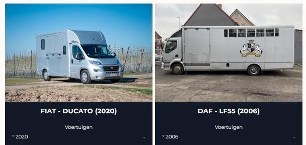 2 paardenwagens TE KOOP FIAT - DUCATO 2020 & DAF - LF55 2006, Auto's, Fiat, Bedrijf, Ducato, ABS, Diesel, Overige carrosserie