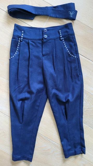 Blauwe broek met parels - Fracomina - maat 122 (7 jaar; 8 ka