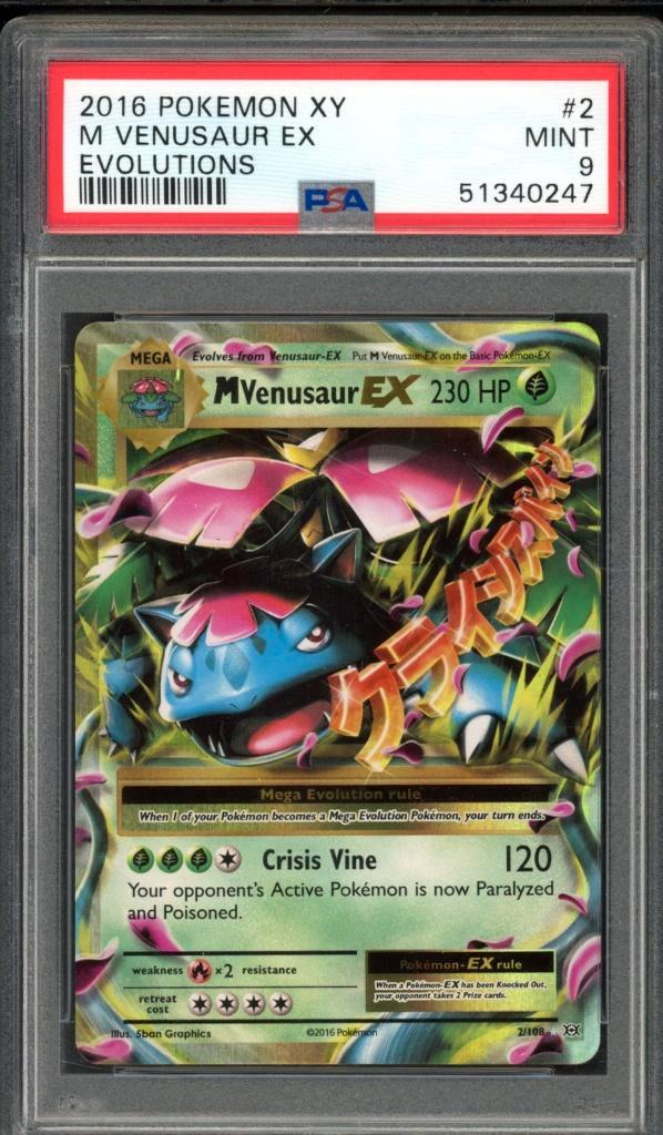 M Venusaur EX PSA 9 - 2/108 - XY - Evolutions 2016, Hobby en Vrije tijd, Verzamelkaartspellen | Pokémon, Zo goed als nieuw, Losse kaart