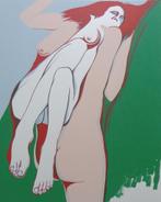 CYR FRIMOUT / NAAKTE FIGURATIE / KLEURZEEFDRUK / 65x51cm, Antiek en Kunst, Ophalen of Verzenden