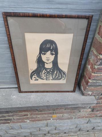 lithographie jeune fille signe serge creuz beschikbaar voor biedingen
