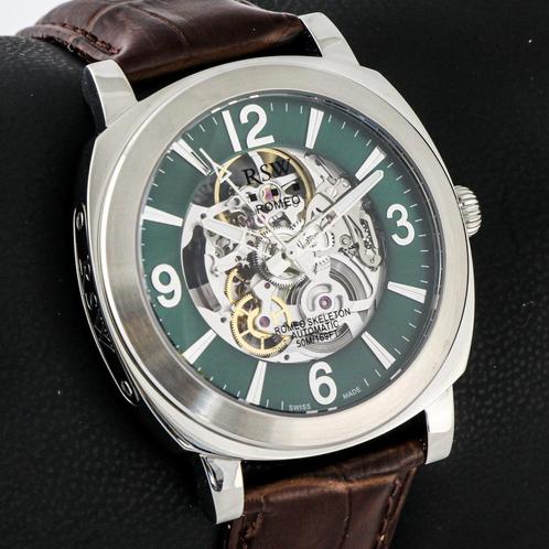 RSW Romeo Skeleton (groen) automatisch horloge, Handtassen en Accessoires, Horloges | Heren, Nieuw, Polshorloge, Overige merken