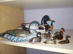 figurinencollectie  eenden in hout en porselein, Antiek en Kunst, Ophalen