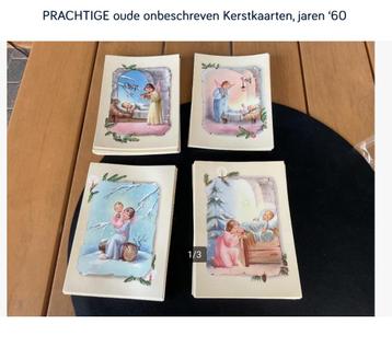 Oude prachtige onbeschreven Kerstkaartjes, jaren 60  beschikbaar voor biedingen