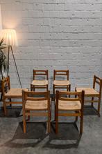 Papercord brutalist stoelen in dennenhout 60's wabi sabi, Ophalen, Wabi sabi, Bruin, Papercord