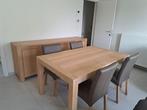 complete eetkamer massief eik, Huis en Inrichting, Ophalen, Zo goed als nieuw, 4 tot 6 stoelen