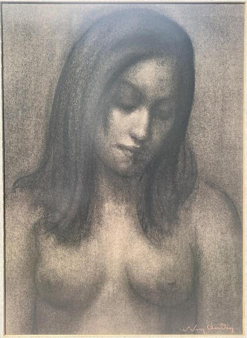 GENT - Willem Van Aerden - Houtskool kunst, Antiek en Kunst, Kunst | Tekeningen en Fotografie, Ophalen