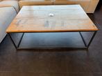Salontafel Massieve Eik met zwart stalen frame, Ophalen, Gebruikt, Rechthoekig, Eikenhout
