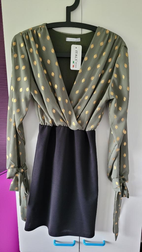 Robe verte et noire T40, Kleding | Dames, Jurken, Nieuw, Maat 38/40 (M), Groen, Knielengte, Ophalen