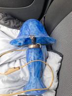 CHAMPIGNONLAMP MET BLAUWE GLASPASTA, Huis en Inrichting, Ophalen of Verzenden, Glas