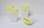 Tupperware™ « LollyTupp's » IJs - x 4 - wit en lichtgroen, Huis en Inrichting, Verzenden, Nieuw, Wit, Bus of Trommel