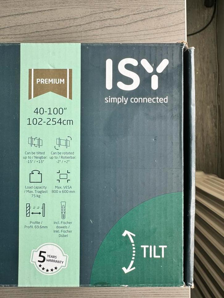 ISY TV muurbeugel 40" tot 100" VESA (ITV 2400), Audio, Tv en Foto, Televisiebeugels, Nieuw, Ophalen