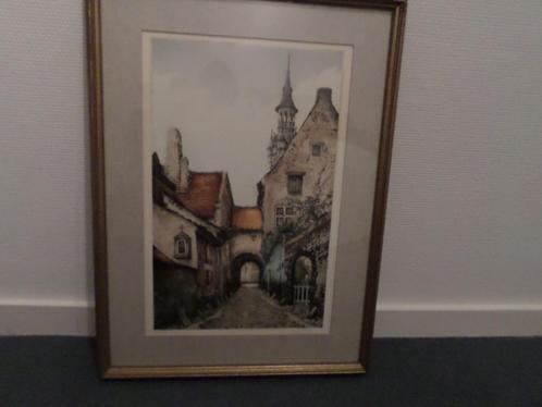AQUATINT LITHOGRAFIE van JEF CODRON, belgische kunstena, Antiek en Kunst, Kunst | Schilderijen | Klassiek, Ophalen