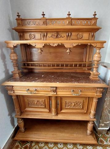 Beau meuble ancien (fin 19 ième) double corps / desserte  beschikbaar voor biedingen