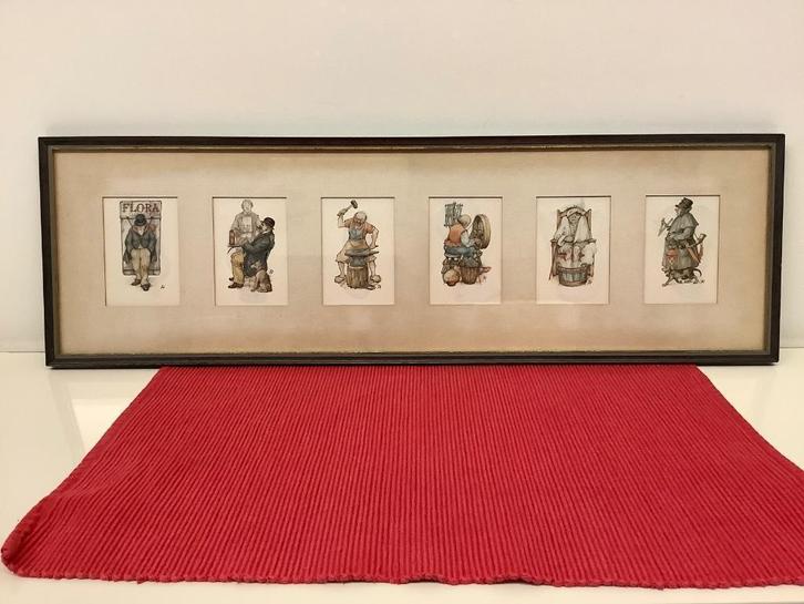 Kunstwerk Anton Piek verschillende ambachten, Antiek en Kunst, Kunst | Tekeningen en Fotografie, Ophalen of Verzenden