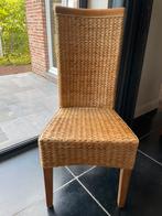 8 stoelen teak/gevlochten waterhyacint, Huis en Inrichting, Stoelen, Ophalen, Riet of Rotan, Gebruikt, Bruin
