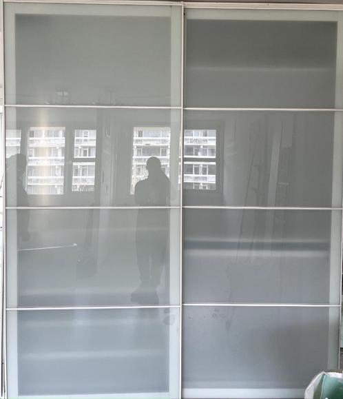 Schuifdeuren Met Melkglas Panelen voor IKEA PAX kast 200x236, Huis en Inrichting, Kasten | Kleerkasten, Gebruikt, 200 cm of meer