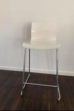 2 Barkrukken Glenn IKEA wit  (66cm zitvlak tot vloer), Comme neuf, Synthétique, 60 à 90 cm, Avec repose-pieds