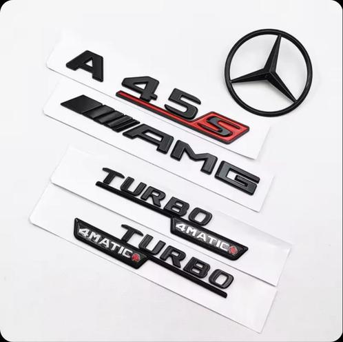 Mercedes A45 S Embleem Set Zwart/Rood AMG Nieuw, Auto diversen, Autostickers, Ophalen of Verzenden