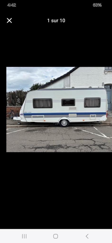 Caravane hobby 495 ufe, Caravanes & Camping, Caravanes, Particulier, jusqu'à 4, Hobby, Réfrigérateur, Enlèvement