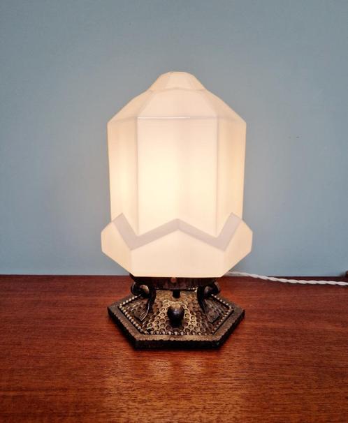 Art Deco tafellamp, wolkenkrabberstijl, jaren 1920-30, Antiek en Kunst, Antiek | Verlichting, Ophalen of Verzenden