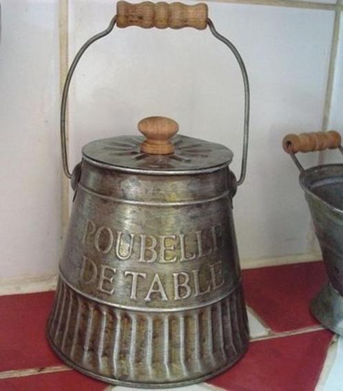 Tafelafvalbakje / Tafelvuilbakje Poubelle de Table Landelijk, Huis en Inrichting, Woonaccessoires | Prullenbakken, Nieuw, Metaal