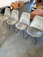 Grijze velvet stoelen, Huis en Inrichting, Stoelen, Ophalen, Zo goed als nieuw