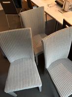 6 grijze rieten stoelen - zeer mooie staat, Ophalen, Zo goed als nieuw, Grijs