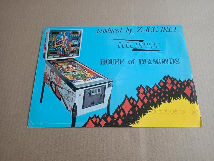 Flyer: Zaccaria House Of Diamonds (1978) Flipperkast, Collections, Machines | Flipper (jeu), Enlèvement ou Envoi
