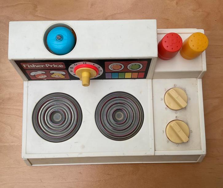 Cuisinière Fisher Price vintage + divers éléments, Kinderen en Baby's, Speelgoed | Fisher-Price, Gebruikt, Ophalen