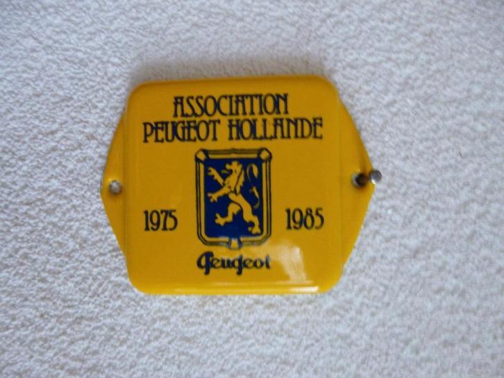 PLAQUE EMAILLE ''PEUGEOT ASSACIATION HOLLANDE ''ANNÉES 1970, Collections, Marques & Objets publicitaires, Neuf, Panneau publicitaire