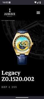 JACOB ZECH LEGACY, Handtassen en Accessoires, Horloges | Heren, Overige merken, Leer, Staal, Polshorloge