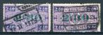 (B) TR167 gestempeld 1924 - Type met opdruk in groen (2 stuk, Postzegels en Munten, Ophalen of Verzenden, Gestempeld, Gestempeld