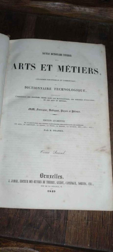 dictionnaire des arts et metiers 1839, Livres, Livres Autre, Enlèvement ou Envoi