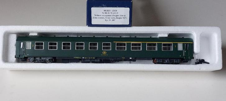 SNCB/NMBS HERIS VOITURE MIXTE 1/2CL.*HO*DC 12121, Hobby & Loisirs créatifs, Trains miniatures | HO, Comme neuf, Set de Trains